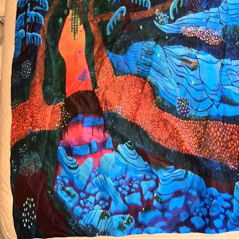 Vibrant Forest Shower Curtain Autistic Artist Art‎ Tapestry Wall Decor NEW
